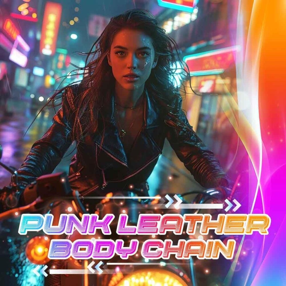 Punk Layered Body Chain Black Belt Leather Chest Chain Harness Choker Chain Body - Picture 3 of 7